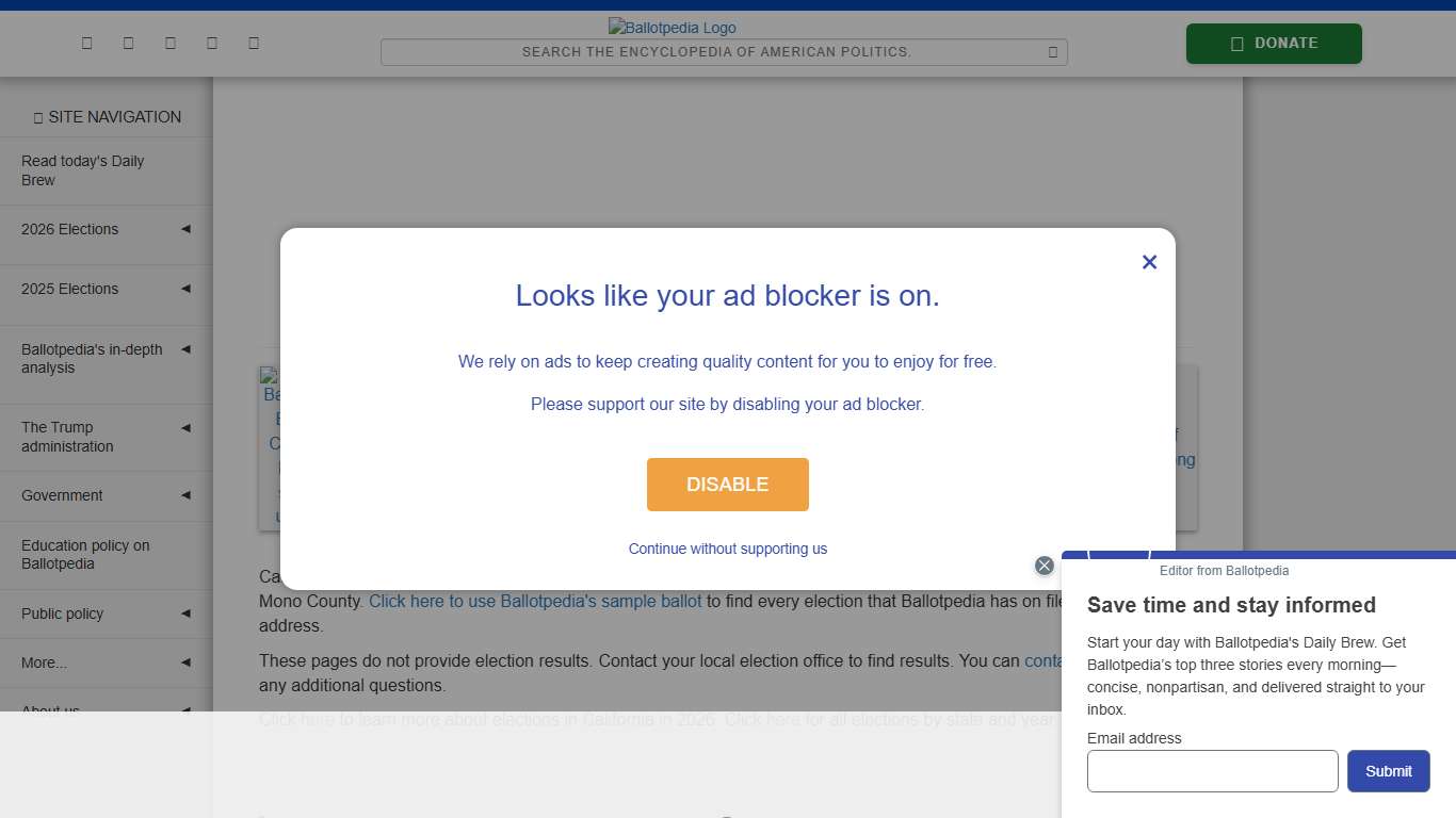 Mono County, California, elections, 2026 - Ballotpedia